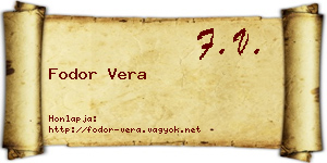 Fodor Vera névjegykártya