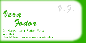 vera fodor business card
